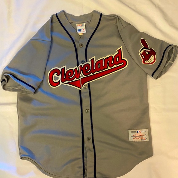 Vintage MLB CCM Cleveland Indians Jersey Med - Picture 1 of 9